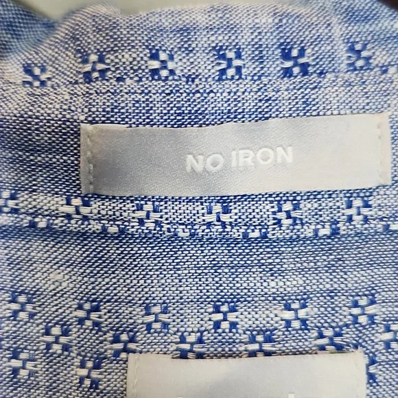 Chico's 100% Linen No Iron Blue Button-Up‎ Blouse Size 14 - Picture 4 of 12